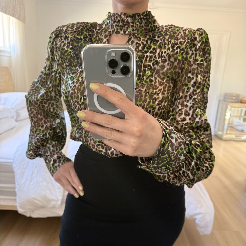 Leopard Print Blouse by DUNDAS X REVOLVE